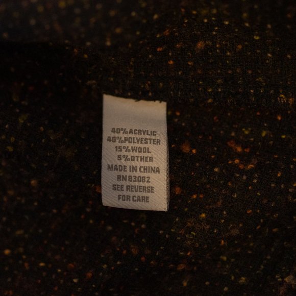 VINTAGE 90's DressBarn Wool Blend Tweed Knit Brown Textured Zip Front Jacket - Picture 4 of 4